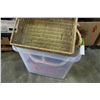 Image 1 : TOTE AND BOX OF WICKER BASKETS