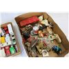 Image 2 : TRAY OF COLLECTIBLE MINIATURES SALT AND PEPPERS AND TRAY OF CORGI ETC VEHICLES