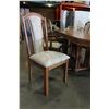 Image 2 : OAK DINING TABLE WITH LEAF AND SIX TALL BACK DINING CHAIRS