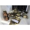 Image 2 : BRASS WALL SCONCES AND VASES AND SEASHELLS