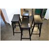 Image 2 : SET OF FOUR NEW HOME ELEGANCE WOOD BLACK MODERN SADDLE STOOLS