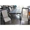 Image 1 : BLACK ALUMINUM PATIO TABLE AND FOUR CHAIRS