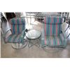 Image 1 : GREEN ALUMINUM 3PC SWIVEL PATIO SET