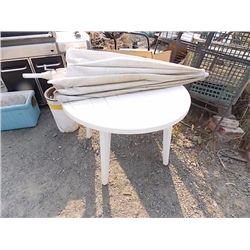 PATIO TABLE WITH UMBRELLA