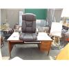 Image 1 : DESK - 3 DRAWER - 30 X 60 & LEATHER CHAIR TOP