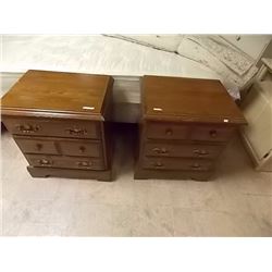 PINE NIGHT STANDS - 3 DRAWERS - 2 TTL
