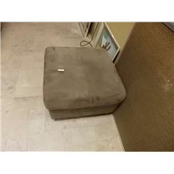 BROWN MICROFIBRE OTTOMAN