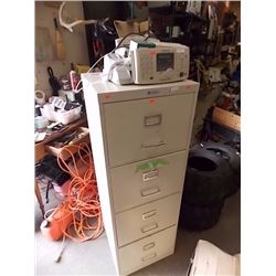 FILE CABINET - 4 DRAWER & PANASONIC FAX WITH PAPER