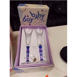 NEW SET OF GLASSES - 2 PC SET - BLUE - RETAIL ESTIMATE $29.99- 2 SETS PER LOT