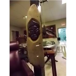 HAND CRAFTED CARVED WOOD PLAQUE BY D.E.B. - 3' LONG