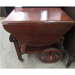 SOLID WOOD DROP SIDE TEA TROLLEY