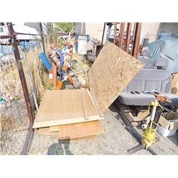 ASSORTED WOOD INCLUDING SHEET OF 4 X 8' CHIP BOARD