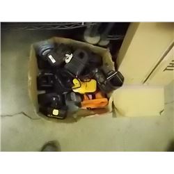 BOX OF DRILLS & BATTERIES