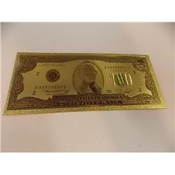 GOLD FOIL BILL - 24 K - USA $2 - not legal tendar