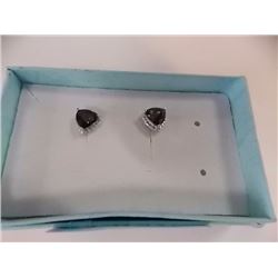 EARRINGS - 2.2 CTW TRILLION FACETED MYSTIC TOPAZ & DIAMONDS IN STERLING SILVER SETTING - INCLUDES CE