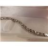 Image 2 : BRACELET - 12  OVAL FACETTED WHITE TOPAZ & DIAMONDS IN STERLING SILVER INFINITY LINK SETTING - ESTIM