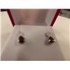 Image 2 : EARRINGS - 2.2 CTW PEAR FACETED GARNET & 2 DIAMONDS IN STERLING SILVER SETTING - RETAIL ESTIMATE $30