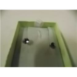 EARRINGS - 1.40 CT AMETHYST IN 14KT WHITE GOLD SETTING - INCLUDED CERTIFICATE $350