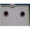 Image 2 : EARRINGS- 1.75CTW GARNET & DIAMONDS IN STERLING SILVER SETTING - RETAIL ESTIMATE $350