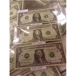 PAPER MONEY'S - USA - $1 BILL - 3 TTL