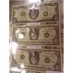 PAPER MONEY'S - USA - $1 BILL (2) & $2 BILL (1) = 3 TTL