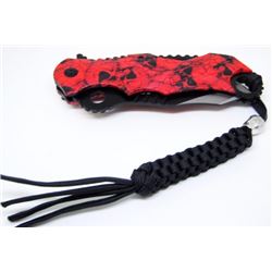 Mtech USA 8 inches Red Skulls Spring Assisted Folding Tactical Pocket Knife