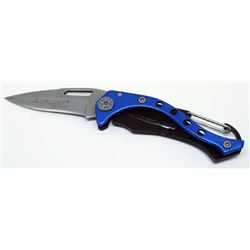 Folding Tactical Small Blue Outdoor Hunting Camping Tool Pocket Fishing Knife