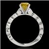 Image 2 : 1.5 CTW Certified Si Fancy Intense Yellow Diamond Solitaire Ring 10K White Gold - REF-163H6W - 34887