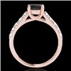Image 2 : 2.1 CTW Certified Vs Black Diamond Solitaire Ring 10K Rose Gold - REF-81M8F - 35502