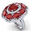 Image 1 : 14.4 CTW Royalty Designer Ruby & VS Diamond Ring 18K White Gold - REF-263N6Y - 39186
