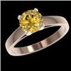 Image 2 : 1.50 CTW Certified Intense Yellow SI Diamond Solitaire Ring 10K Rose Gold - REF-262K2R - 33028
