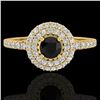 Image 1 : 0.80 CTW Micro VS/SI Diamond Designer Ring 18K Yellow Gold - REF-59T5X - 20894