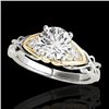 Image 1 : 1.1 CTW H-SI/I Certified Diamond Solitaire Ring Two Tone 10K White & Yellow Gold - REF-161K8R - 3520