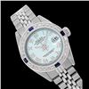Image 1 : Rolex Men's Stainless Steel, QuickSet, Roman Dial with Diam/Sapphire Bezel - REF-441Y8X