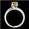 Image 2 : 1.31 CTW Certified Si Intense Yellow Diamond Bypass Solitaire Ring 10K White Gold - REF-156M4F - 351