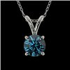 0.51 CTW Certified Intense Blue SI Diamond Solitaire Necklace 10K White Gold - REF-61Y8N - 36726