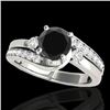 1.5 CTW Certified Vs Black Diamond Bypass Solitaire Ring 10K White Gold - REF-74M4F - 35094