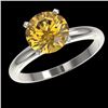 Image 2 : 2.50 CTW Certified Intense Yellow SI Diamond Solitaire Ring 10K White Gold - REF-836T4X - 32950