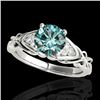 Image 1 : 1.35 CTW SI Certified Fancy Blue Diamond Solitaire Ring Two Tone 10K White Gold - REF-200M2F - 35212
