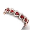 Image 2 : 32.15 CTW Royalty Ruby & VS Diamond Bracelet 18K Rose Gold - REF-690X9T - 38689