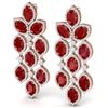 Image 2 : 35.15 CTW Royalty Designer Ruby & VS Diamond Earrings 18K Rose Gold - REF-590X9T - 38926