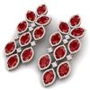 Image 5 : 35.15 CTW Royalty Designer Ruby & VS Diamond Earrings 18K Rose Gold - REF-590X9T - 38926