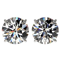 4.04 CTW Certified G-Si Quality Diamond Stud Earrings 10K White Gold - REF-940M9F - 36708