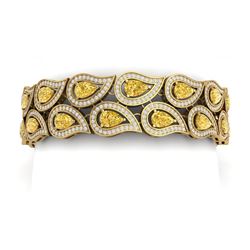 20.11 CTW Royalty Canary Citrine & VS Diamond Bracelet 18K Yellow Gold - REF-763R6K - 39494