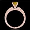 Image 2 : 1.18 CTW Certified Si Intense Yellow Diamond Solitaire Antique Ring 10K Rose Gold - REF-174W5H - 346