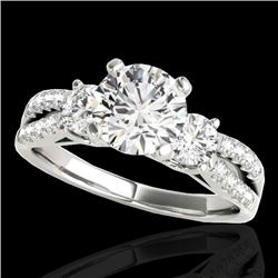 1.75 CTW H-SI/I Certified Diamond 3 Stone Ring 10K White Gold - REF-216M4F - 35412