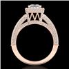 Image 1 : 3.5 CTW Princess VS/SI Diamond Solitaire Micro Pave Ring 18K Rose Gold - REF-581K8R - 37167