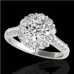 2.75 CTW H-SI/I Certified Diamond Solitaire Halo Ring 10K White Gold - REF-392M4F - 33427