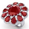 Image 1 : 20.63 CTW Royalty Designer Ruby & VS Diamond Ring 18K White Gold - REF-327M3F - 39141