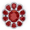 Image 2 : 20.63 CTW Royalty Designer Ruby & VS Diamond Ring 18K White Gold - REF-327M3F - 39141